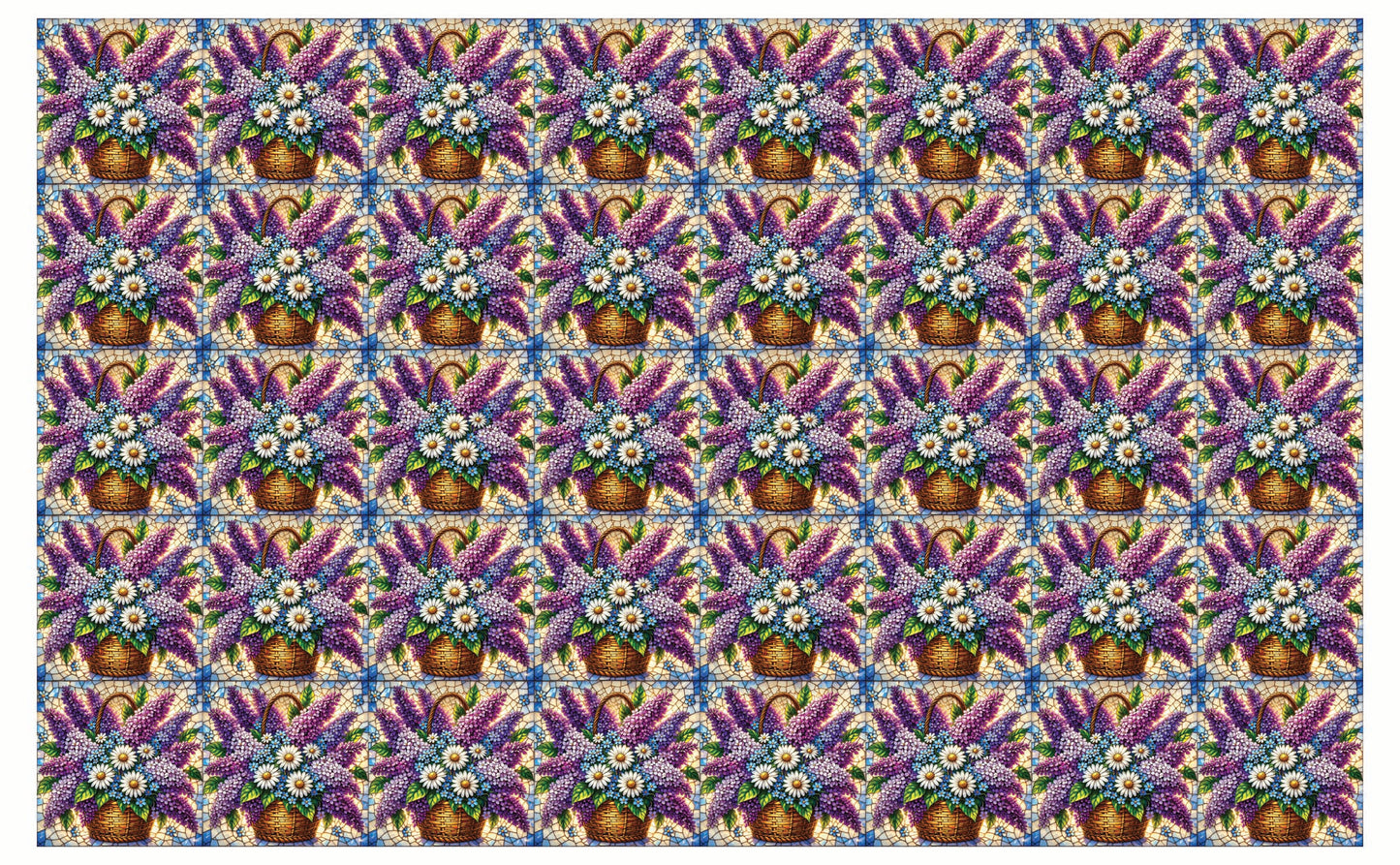 DecoCraft - Studio 1375 - Elevated Scenic Tiles Series - Spring Basket in Bloom