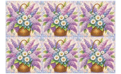 DecoCraft - Studio 1375 - Elevated Scenic Tiles Series - Pastel Spring Basket in Bloom