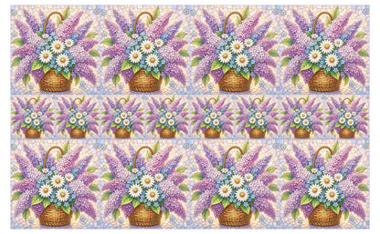DecoCraft - Studio 1375 - Elevated Scenic Tiles Series - Pastel Spring Basket in Bloom