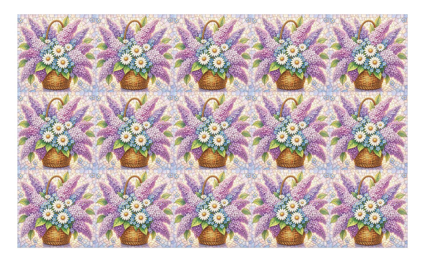 DecoCraft - Studio 1375 - Elevated Scenic Tiles Series - Pastel Spring Basket in Bloom