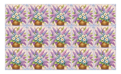 DecoCraft - Studio 1375 - Elevated Scenic Tiles Series - Pastel Spring Basket in Bloom