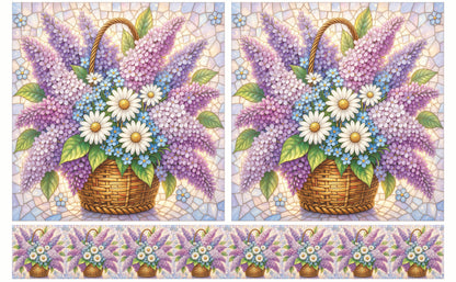 DecoCraft - Studio 1375 - Elevated Scenic Tiles Series - Pastel Spring Basket in Bloom