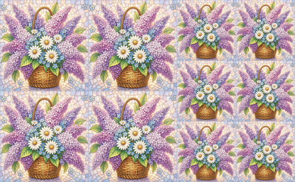 DecoCraft - Studio 1375 - Elevated Scenic Tiles Series - Pastel Spring Basket in Bloom