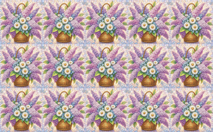 DecoCraft - Studio 1375 - Elevated Scenic Tiles Series - Pastel Spring Basket in Bloom