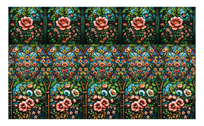 DecoCraft - Scenic Elevated Texture Tiles - Realistic Stained Glass - Enchanted Garden Assortment
