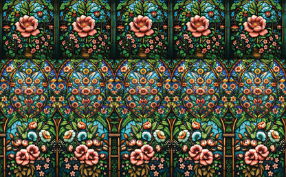 DecoCraft - Scenic Elevated Texture Tiles - Realistic Stained Glass - Enchanted Garden Assortment