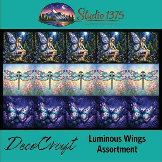 DecoCraft - Studio 1375 - Scenic Tiles Series - Luminous Wings Assortment