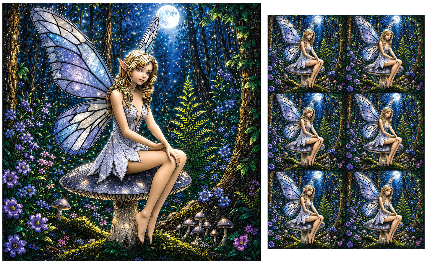 DecoCraft - Studio 1375 - Scenic Tiles Series - Moonlit Fairy