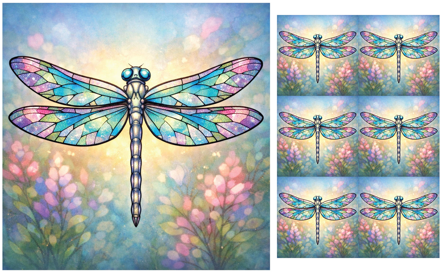 DecoCraft - Studio 1375 - Scenic Tiles Series - Iridescent Dragonfly