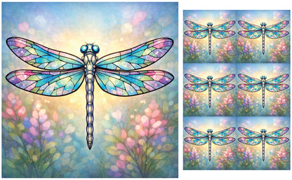 DecoCraft - Studio 1375 - Scenic Tiles Series - Iridescent Dragonfly