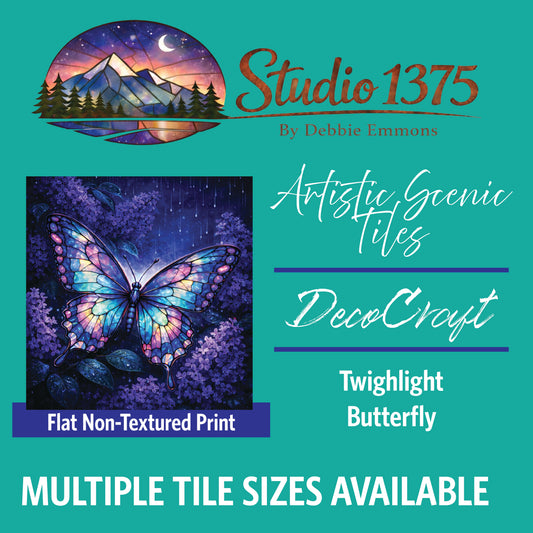 DecoCraft - Studio 1375 - Scenic Tiles Series - Twilight Butterfly