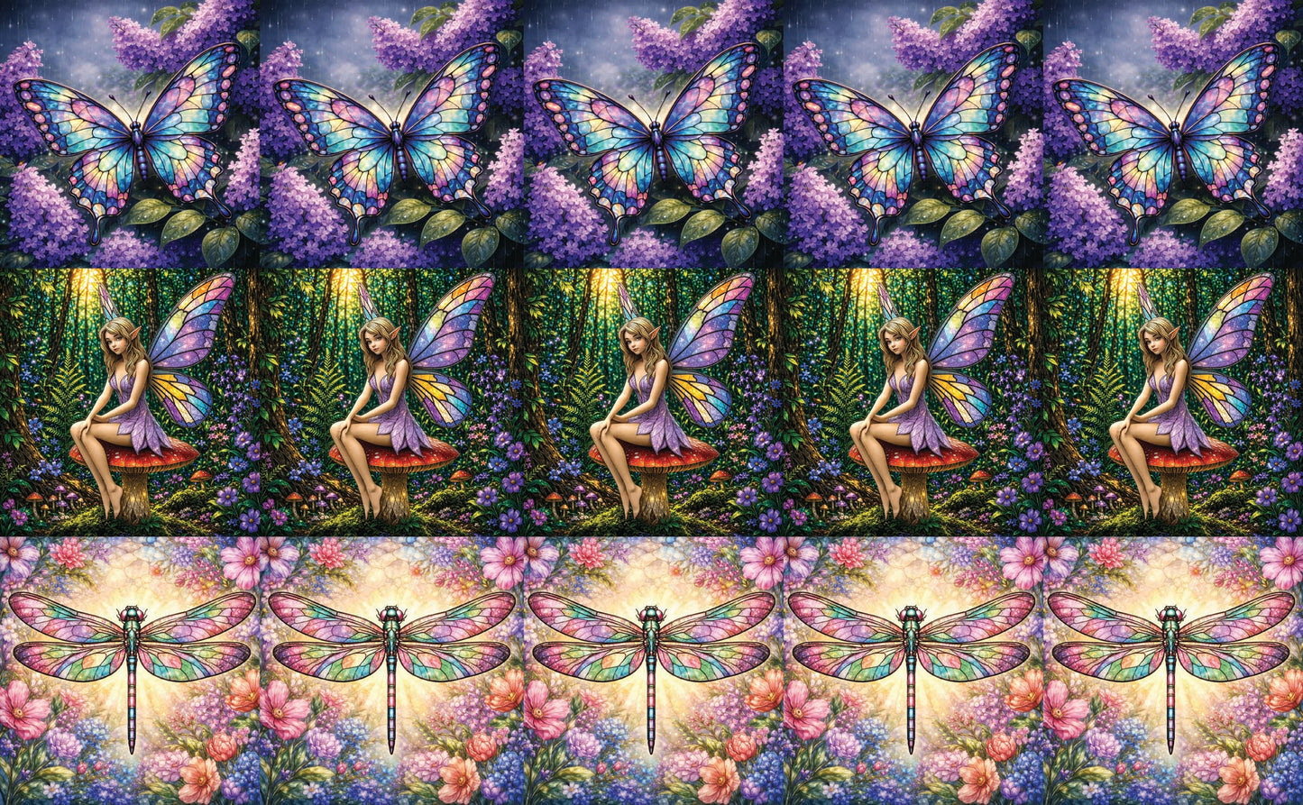 DecoCraft - Studio 1375 - Scenic Tiles Series - Garden Wings Assortment