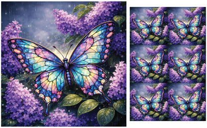 DecoCraft - Studio 1375 - Scenic Tiles Series - Iridescent Butterfly