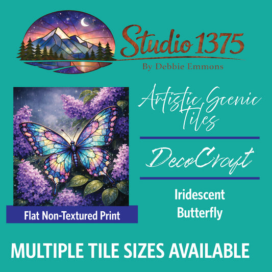 DecoCraft - Studio 1375 - Scenic Tiles Series - Iridescent Butterfly