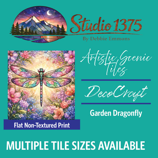 DecoCraft - Studio 1375 - Scenic Tiles Series - Garden Dragonfly