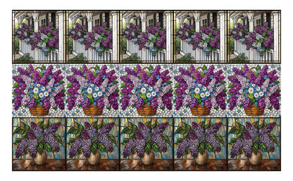 DecoCraft - Scenic Elevated Texture Tiles - Realistic Stained Glass - Lilac Elegance Assortment