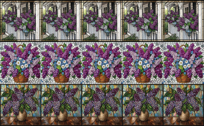 DecoCraft - Scenic Elevated Texture Tiles - Realistic Stained Glass - Lilac Elegance Assortment
