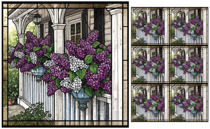 DecoCraft - Studio 1375 - Elevated Scenic Tiles Series - Porchside Lilac Blooms