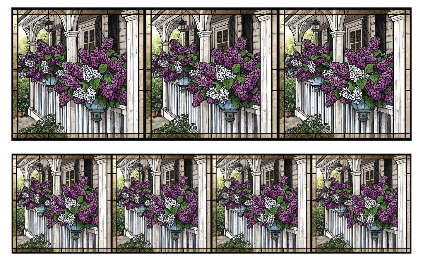 DecoCraft - Studio 1375 - Elevated Scenic Tiles Series - Porchside Lilac Blooms