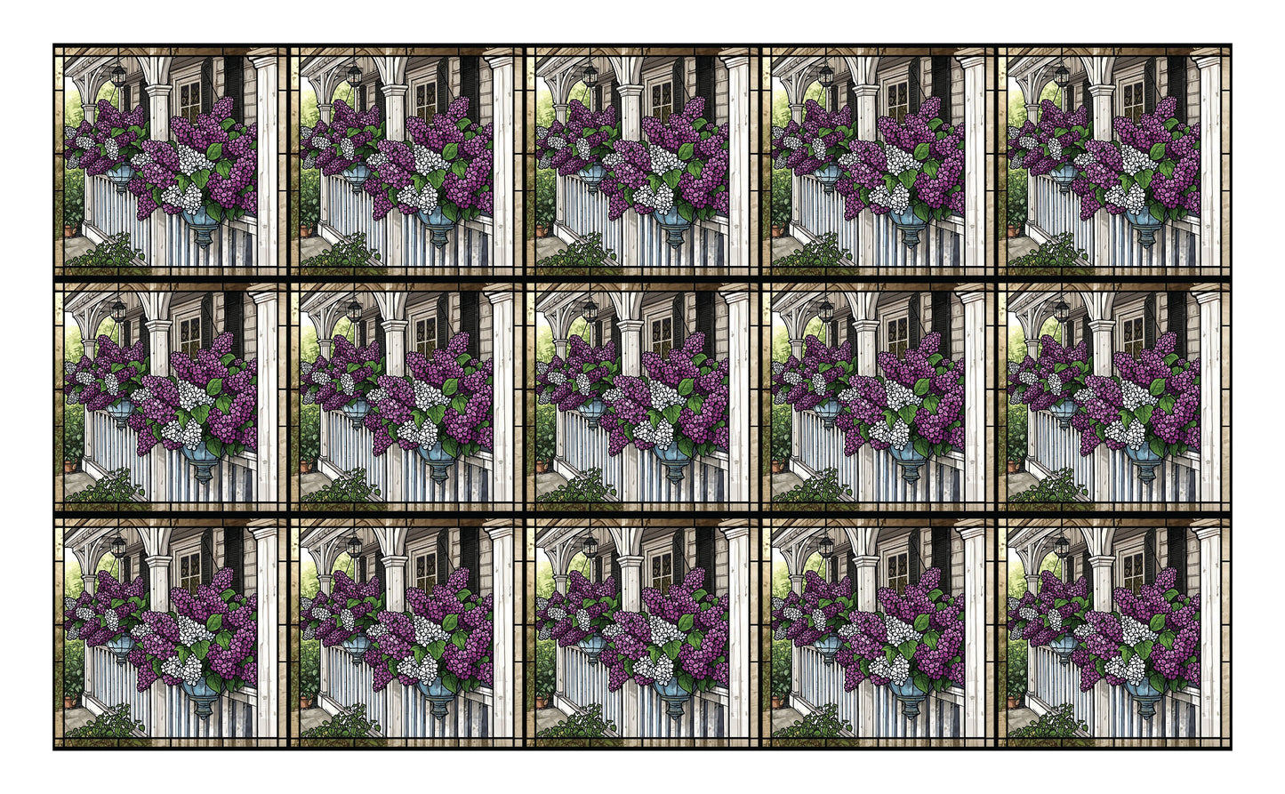 DecoCraft - Studio 1375 - Elevated Scenic Tiles Series - Porchside Lilac Blooms