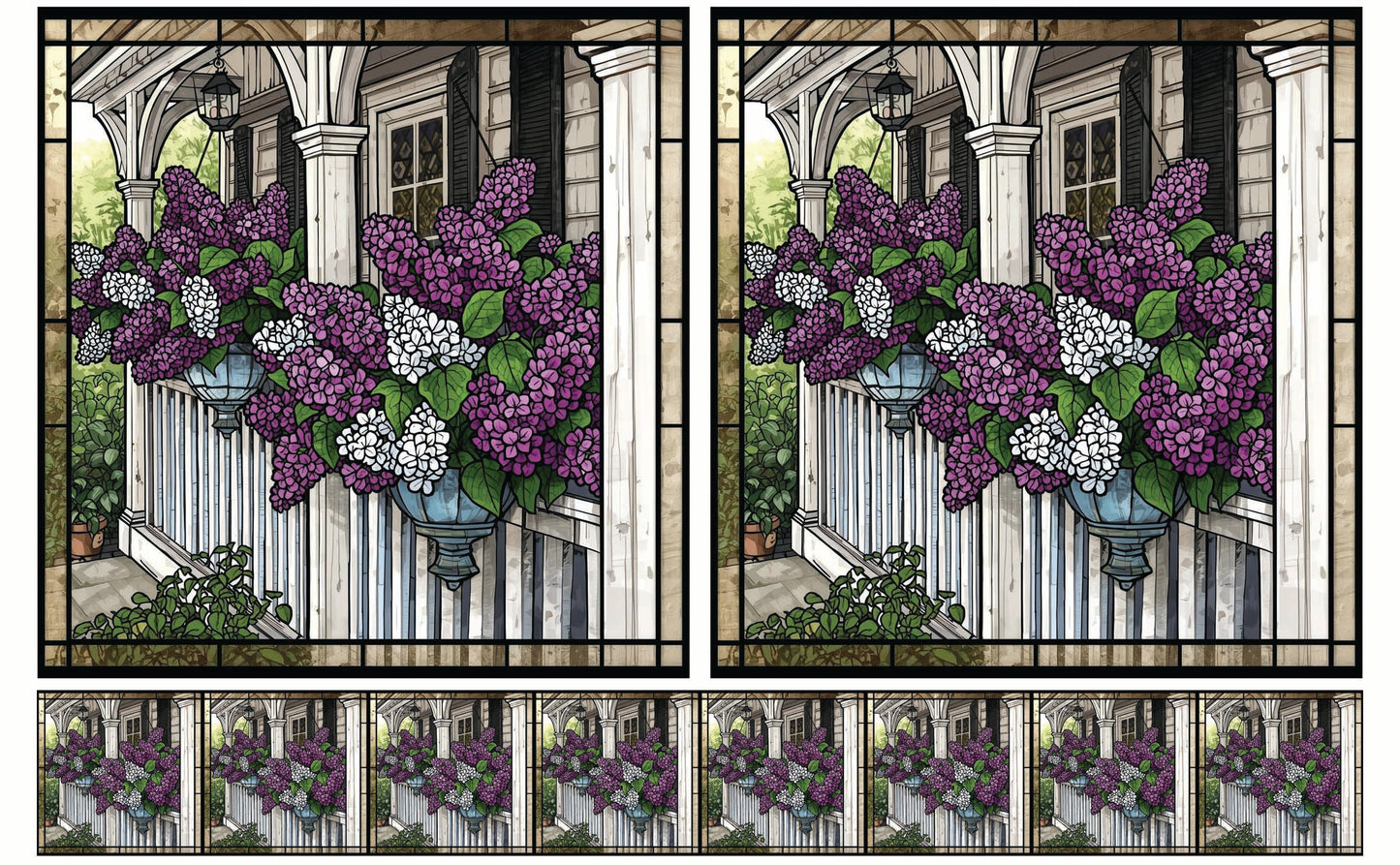 DecoCraft - Studio 1375 - Elevated Scenic Tiles Series - Porchside Lilac Blooms