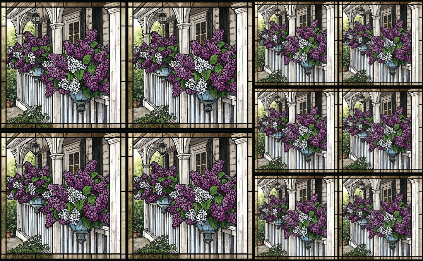 DecoCraft - Studio 1375 - Elevated Scenic Tiles Series - Porchside Lilac Blooms