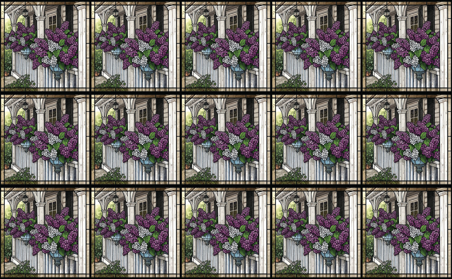 DecoCraft - Studio 1375 - Elevated Scenic Tiles Series - Porchside Lilac Blooms