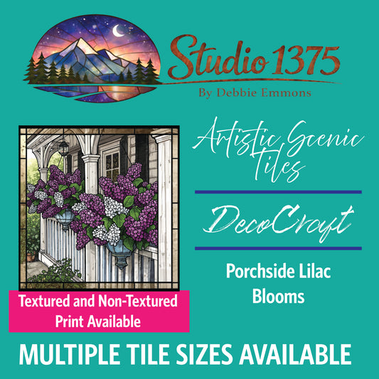 DecoCraft - Studio 1375 - Elevated Scenic Tiles Series - Porchside Lilac Blooms