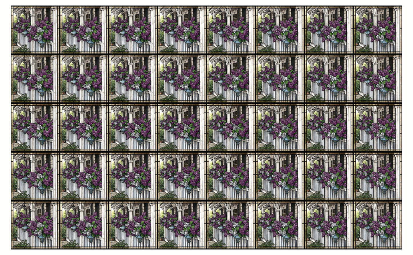 DecoCraft - Studio 1375 - Elevated Scenic Tiles Series - Porchside Lilac Blooms
