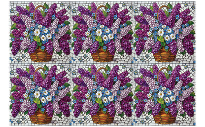 DecoCraft - Studio 1375 - Elevated Scenic Tiles Series - Lilac Basket Bouquet