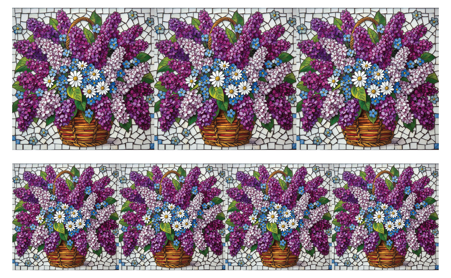 DecoCraft - Studio 1375 - Elevated Scenic Tiles Series - Lilac Basket Bouquet