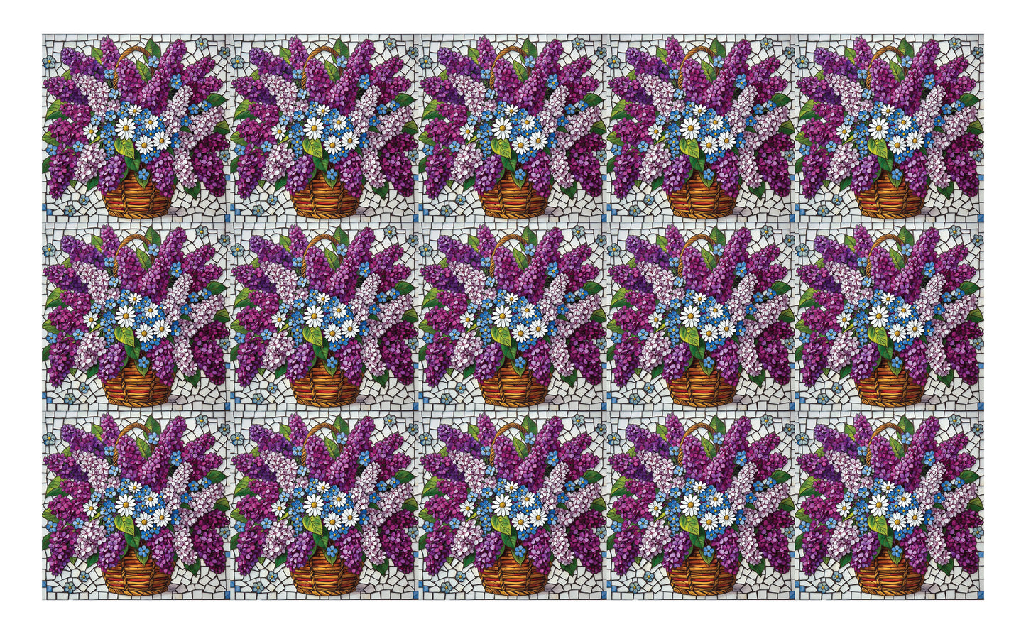 DecoCraft - Studio 1375 - Elevated Scenic Tiles Series - Lilac Basket Bouquet