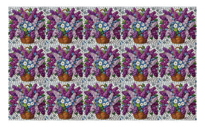 DecoCraft - Studio 1375 - Elevated Scenic Tiles Series - Lilac Basket Bouquet
