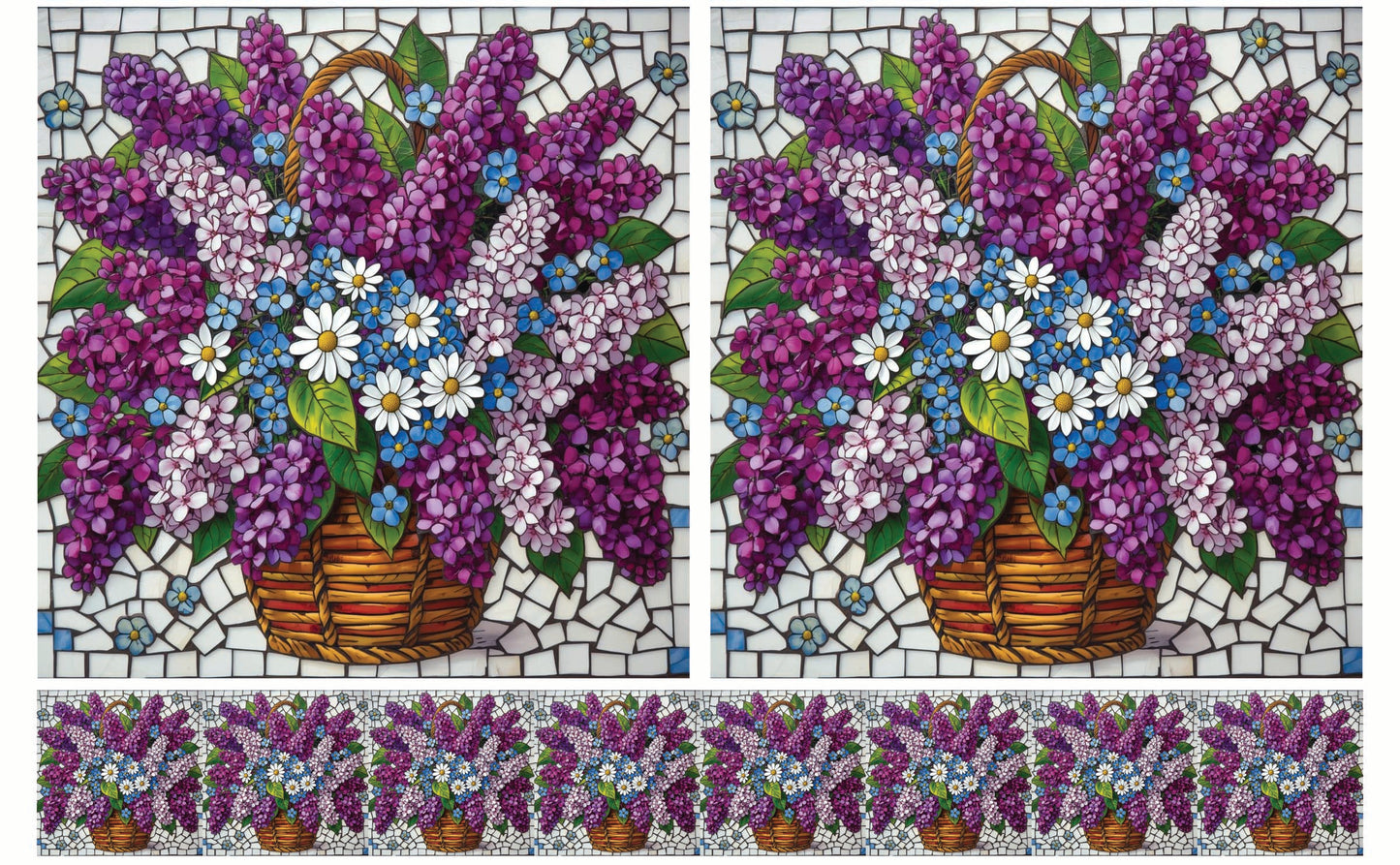 DecoCraft - Studio 1375 - Elevated Scenic Tiles Series - Lilac Basket Bouquet