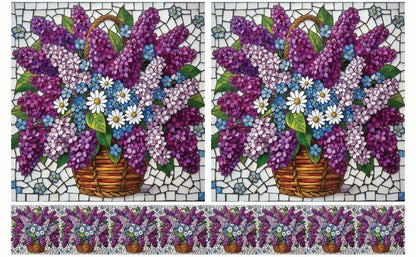 DecoCraft - Studio 1375 - Elevated Scenic Tiles Series - Lilac Basket Bouquet