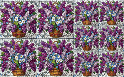 DecoCraft - Studio 1375 - Elevated Scenic Tiles Series - Lilac Basket Bouquet