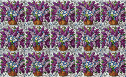 DecoCraft - Studio 1375 - Elevated Scenic Tiles Series - Lilac Basket Bouquet