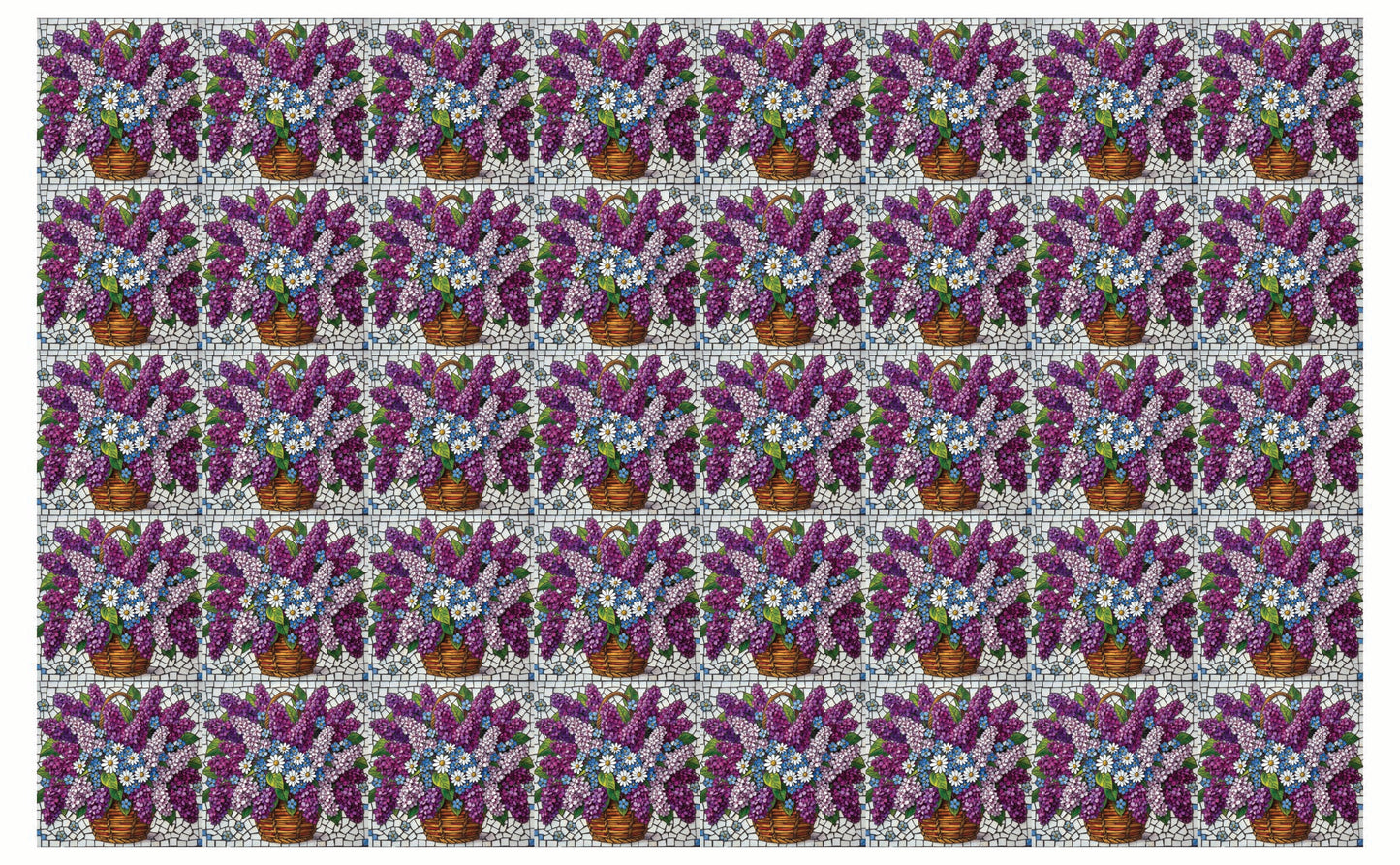 DecoCraft - Studio 1375 - Elevated Scenic Tiles Series - Lilac Basket Bouquet