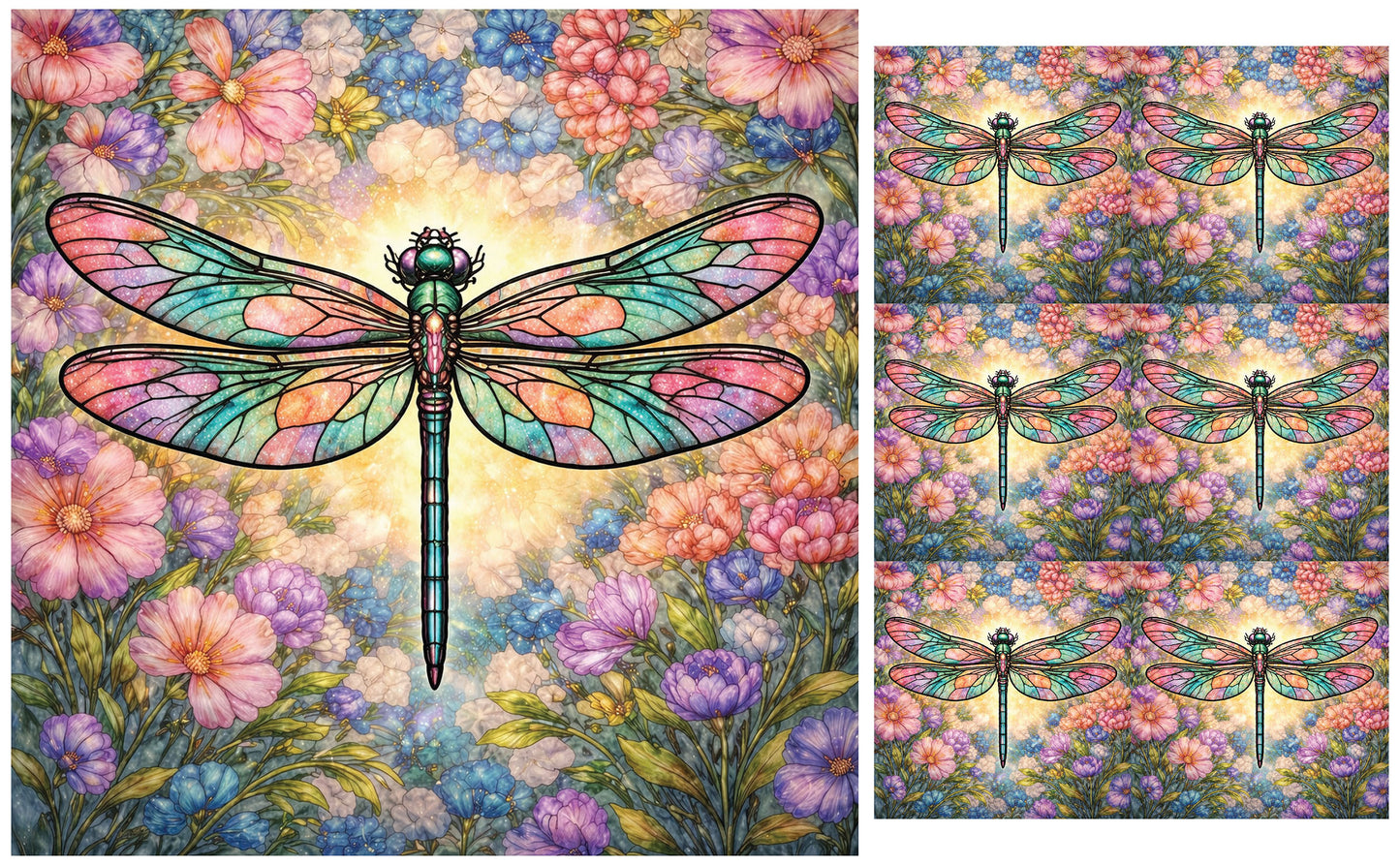 DecoCraft - Studio 1375 - Scenic Tiles Series - Radiant Bloom Dragonfly