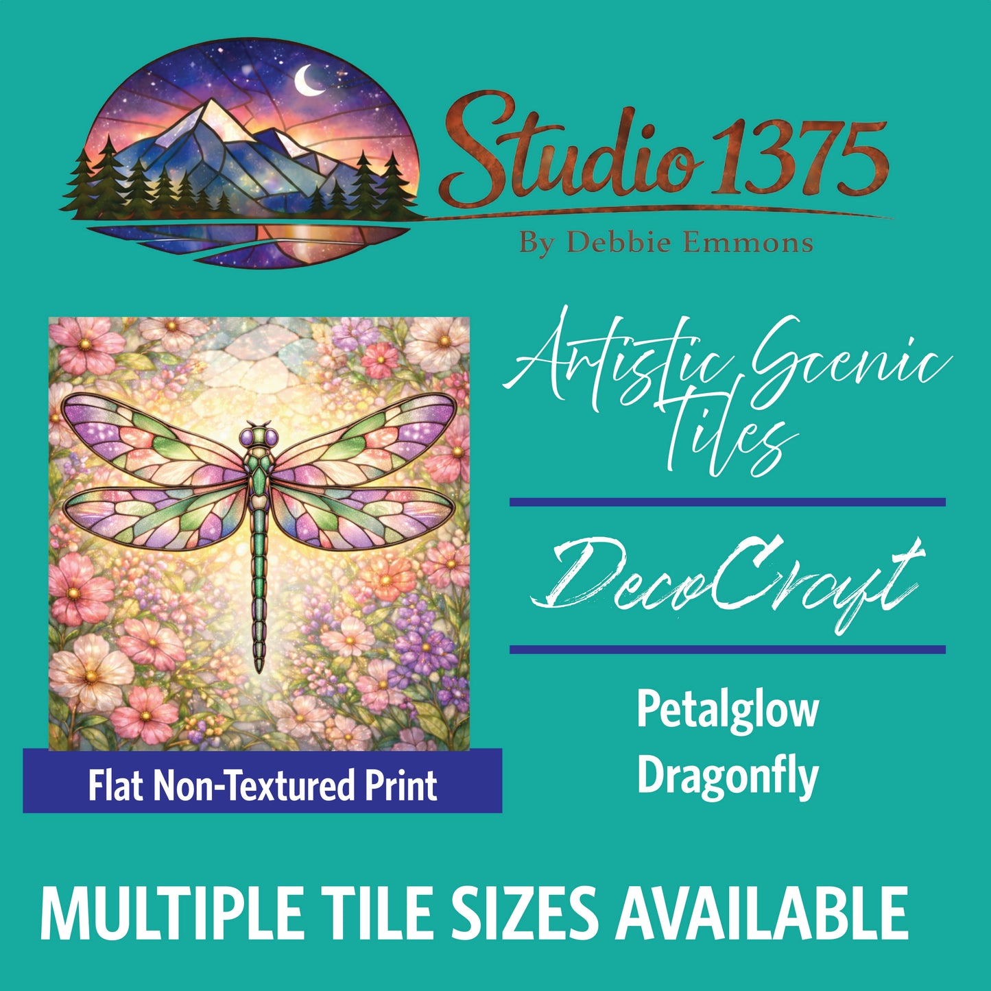 DecoCraft - Studio 1375 - Scenic Tiles Series - Petalglow Dragonfly