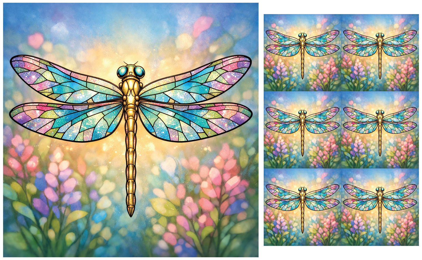 DecoCraft - Studio 1375 - Scenic Tiles Series - Golden Meadow Dragonfly