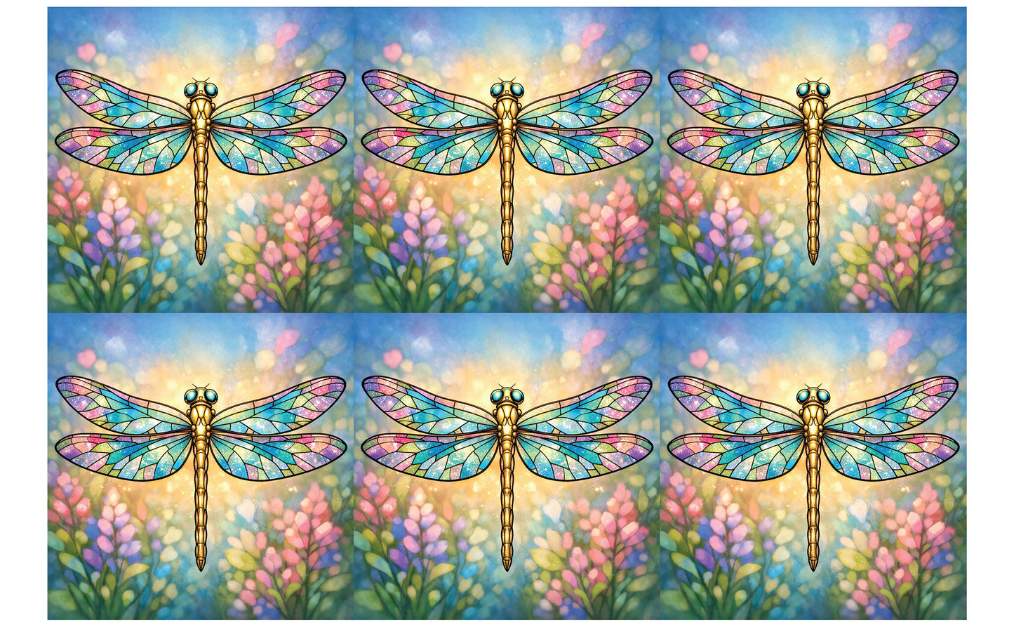 DecoCraft - Studio 1375 - Scenic Tiles Series - Golden Meadow Dragonfly