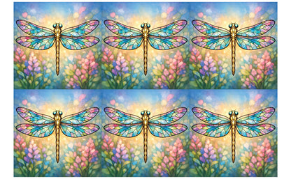 DecoCraft - Studio 1375 - Scenic Tiles Series - Golden Meadow Dragonfly