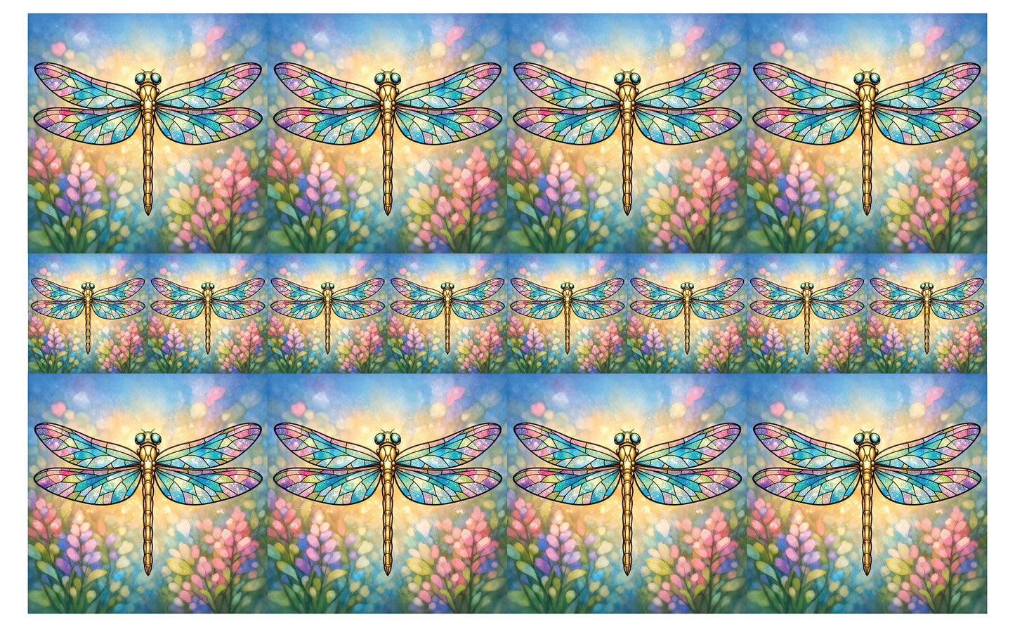 DecoCraft - Studio 1375 - Scenic Tiles Series - Golden Meadow Dragonfly