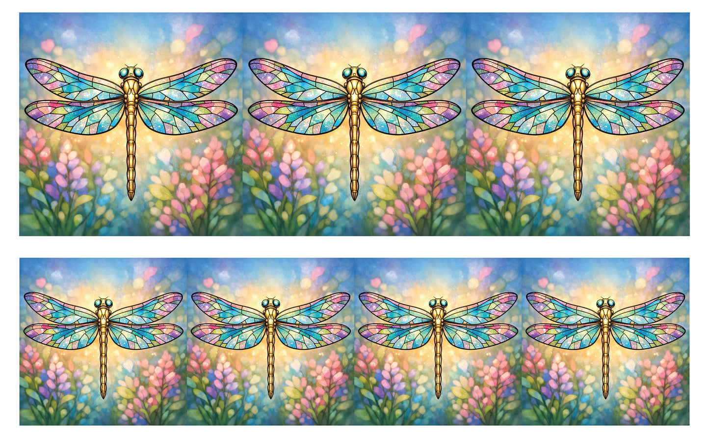 DecoCraft - Studio 1375 - Scenic Tiles Series - Golden Meadow Dragonfly
