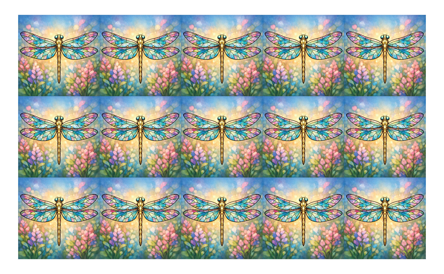 DecoCraft - Studio 1375 - Scenic Tiles Series - Golden Meadow Dragonfly