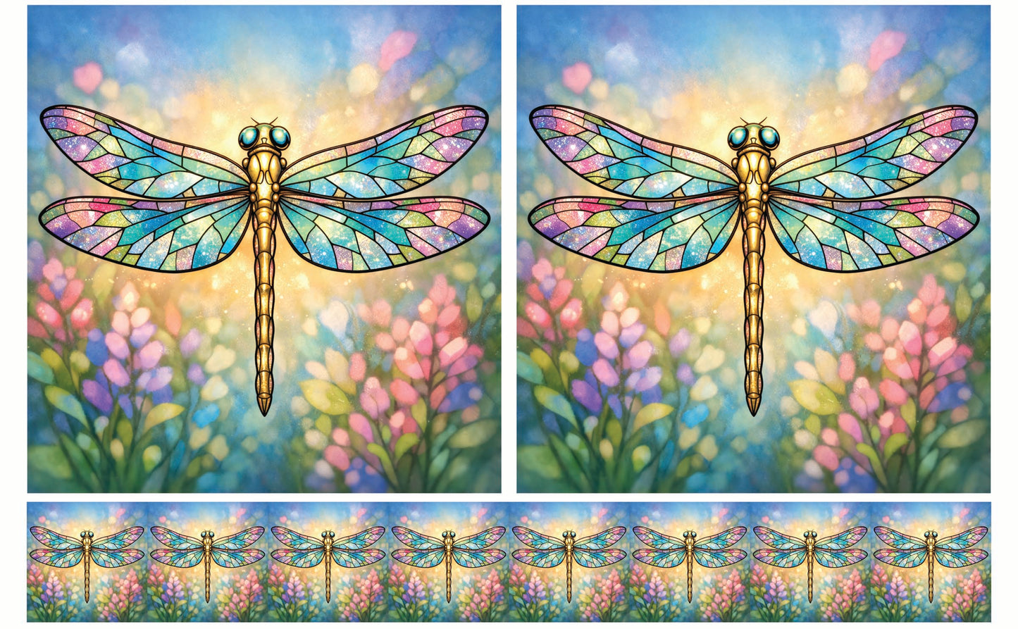 DecoCraft - Studio 1375 - Scenic Tiles Series - Golden Meadow Dragonfly