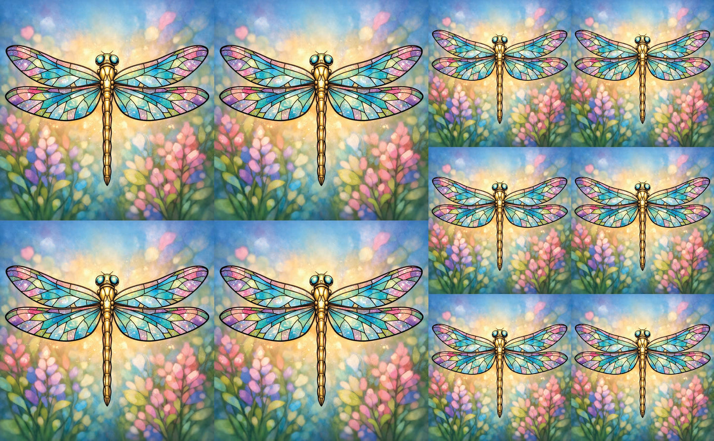 DecoCraft - Studio 1375 - Scenic Tiles Series - Golden Meadow Dragonfly