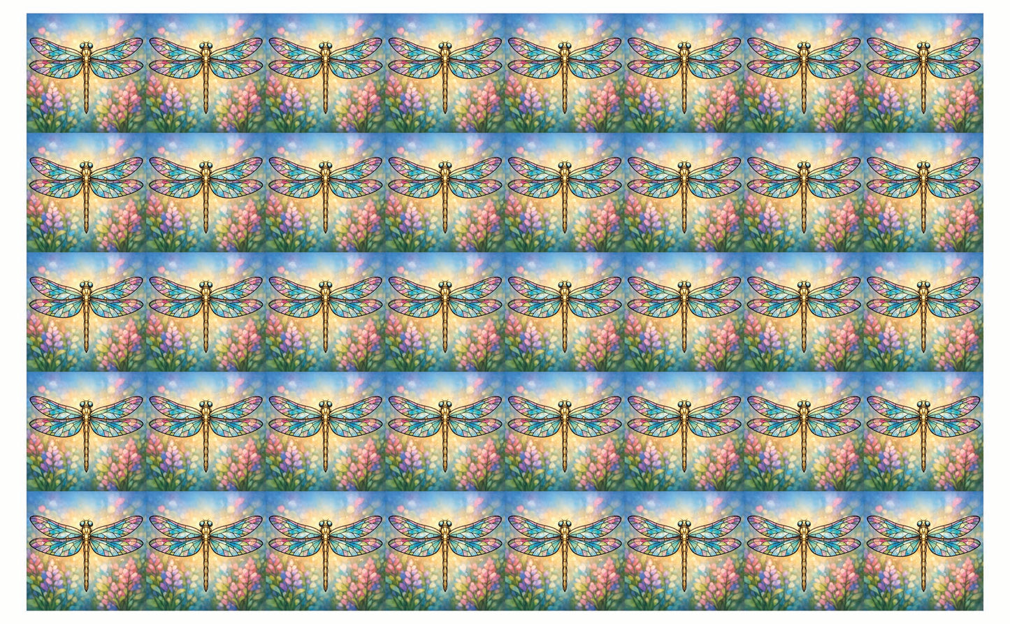 DecoCraft - Studio 1375 - Scenic Tiles Series - Golden Meadow Dragonfly