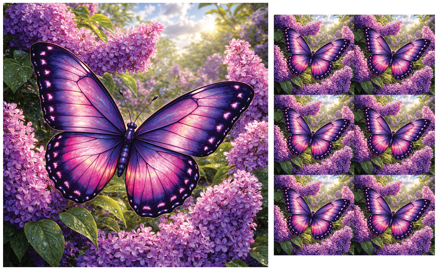 DecoCraft - Studio 1375 - Scenic Tiles Series - Twilight Petalwing Butterfly